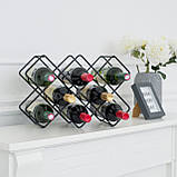 Підставка для пляшок вина Adore Décor Прованс 43х29х15 см Чорний, фото 2