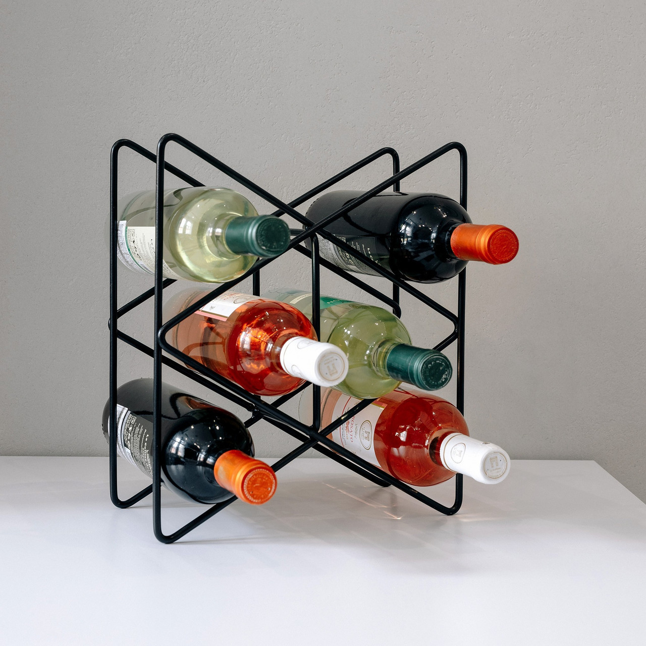 Підставка для пляшок вина Adore Décor Тоскана 28х31х15 см Чорний