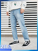 Джинси чоловічі молодіжні блакитного кольору Якісні чоловічі джинси-регуляр із кишенями jeans