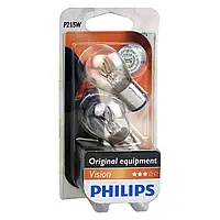 Лампа автомобільна сигнальна PHILIPS Vision +30% P21/5W 12499B2 2 шт (055453)