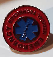 Медицинская круглая брошь брошка значок EMT emergency военная черзвычайная