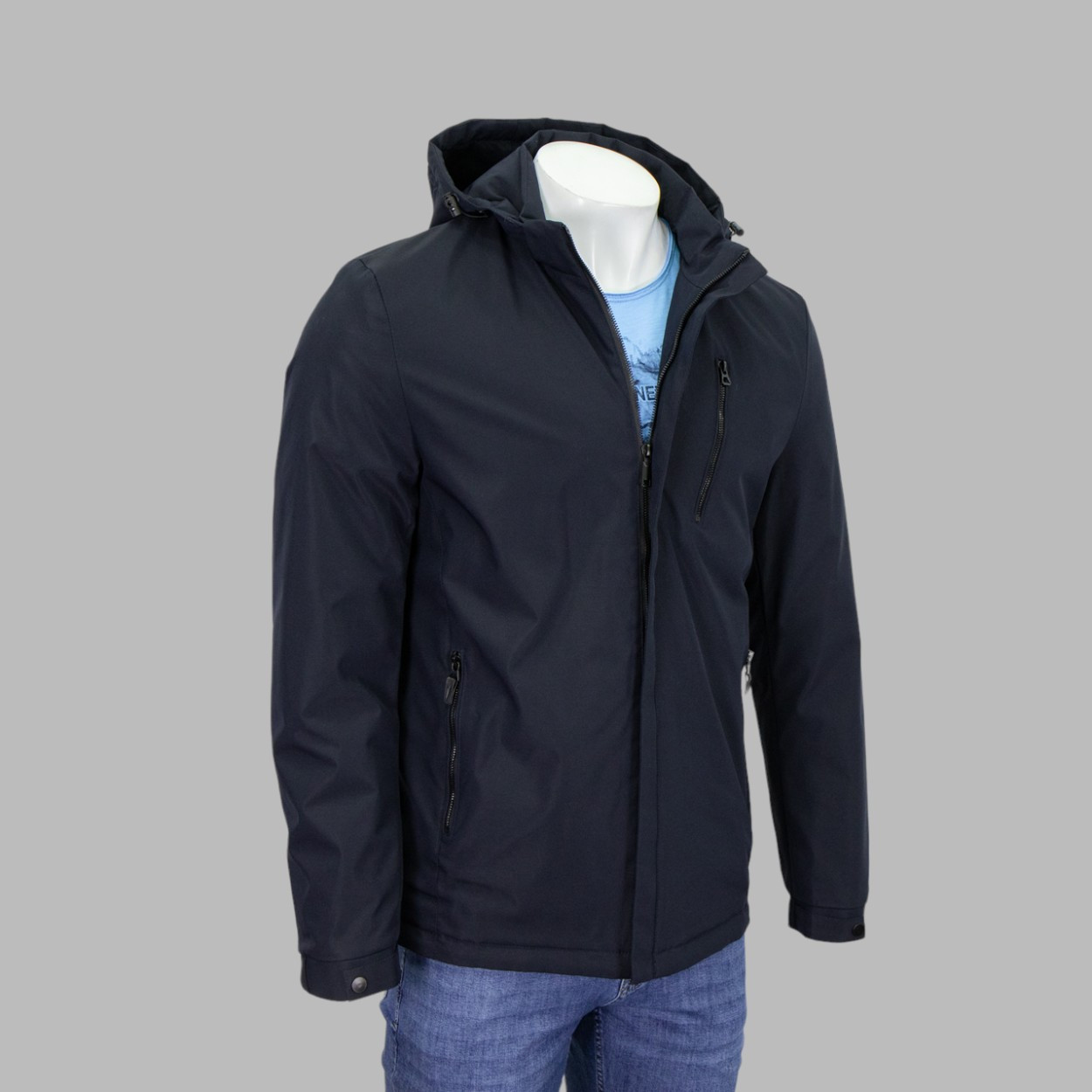 Куртка чоловіча M.A.D.I.S.S (міжсезонна) M6033-1 Т.СИНЯ 100% поліестер M(Р), фото 1