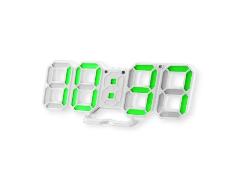 Електронний годинник із зеленим циферблатом VST 883-4 Настільний годинник з термометром та будильником, фото 1