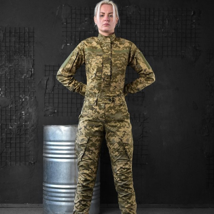 Тактический весенний женский костюм пиксель, военная форма для женщин, женская форма с липучками под шевроны 46 - фото 3 - id-p2101739386