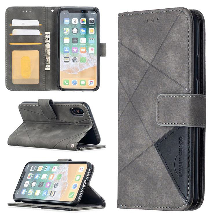Чохол-книжка BF Color Geometric для Apple iPhone X / XS Grey