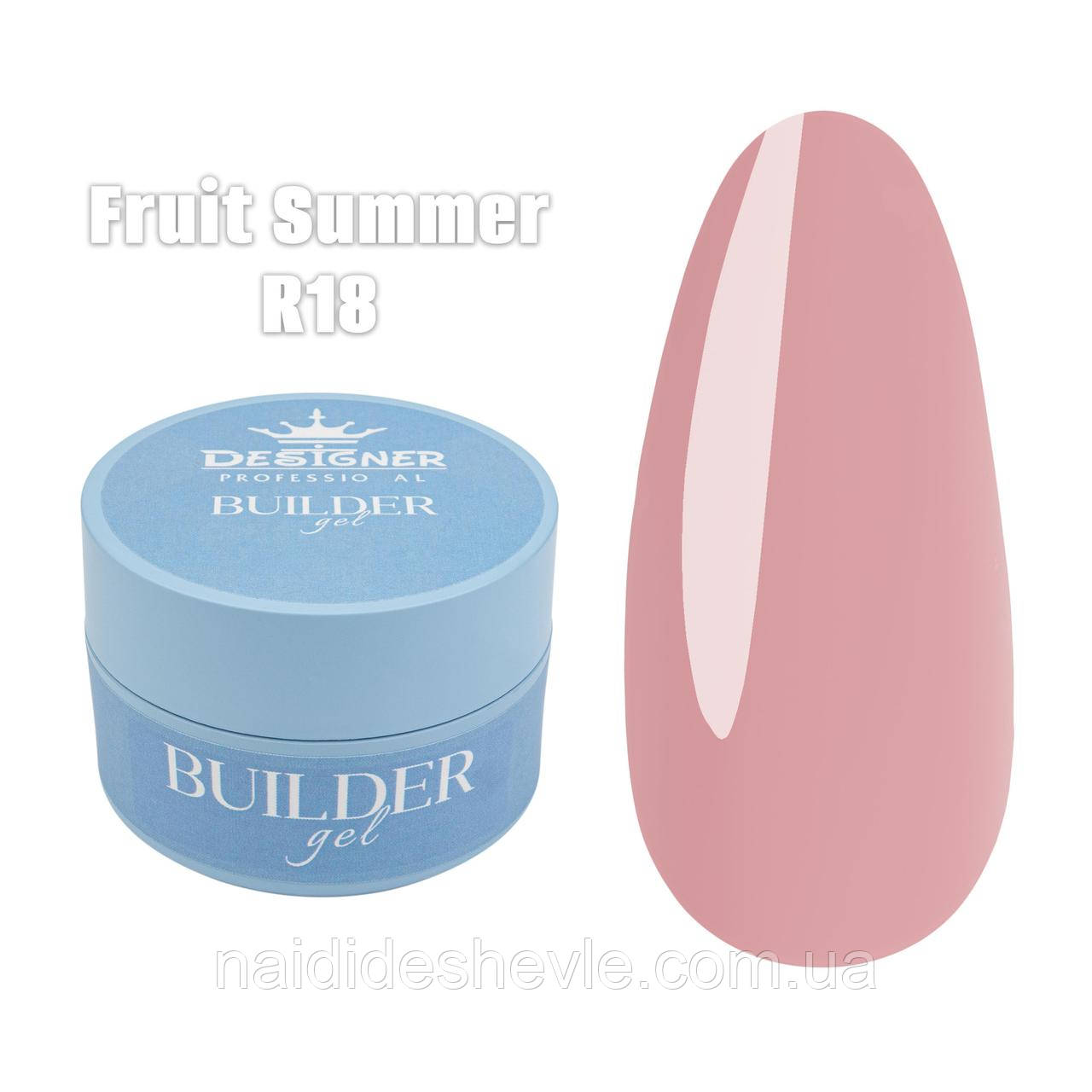 Моделюючий гель для нарощування - 30 мл, Builder Gel, Дизайнер Fruit summer R18