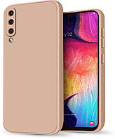 Силиконовый чехол HardCorner Samsung Galaxy A30s A307 (с микрофиброй) Пудровый