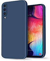 Силиконовый чехол HardCorner Samsung Galaxy A30s A307 (с микрофиброй) Синий