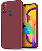 Силиконовый чехол HardCorner Samsung Galaxy M21 M215 (с микрофиброй) Бордовый