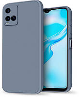 Силіконовий чохол HardCorner Vivo Y21 (з мікрофіброю) Gray Blue