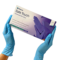 Нитриловые перчатки Medicom SafeTouch®, 3.6 грамма, S (6-7), голубые, 100 шт