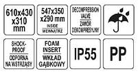 Герметичний ящик для інструментів 610х430х310мм YATO YT-08917, фото 4