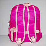 Рюкзак дитячий для дівчинки єдиноріг 813 малиновий із гаманцем, фото 2