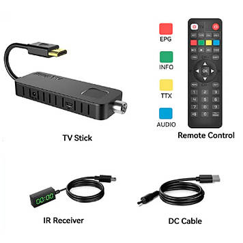ТБ-тюнер DVB-T2 DVB-C Dolby Audio H.265/HEVC UBISHENG U3mini Чорний