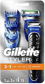 Набір для гоління Gillette fusion proglide styler - стайлер + 1 касета + 3 Насадки для моделювання бороди