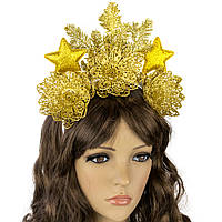 Аксесуар новорічний обідок 52001 Блиск (золотий)