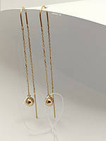 Золоті сережки протяжки Ukr-gold