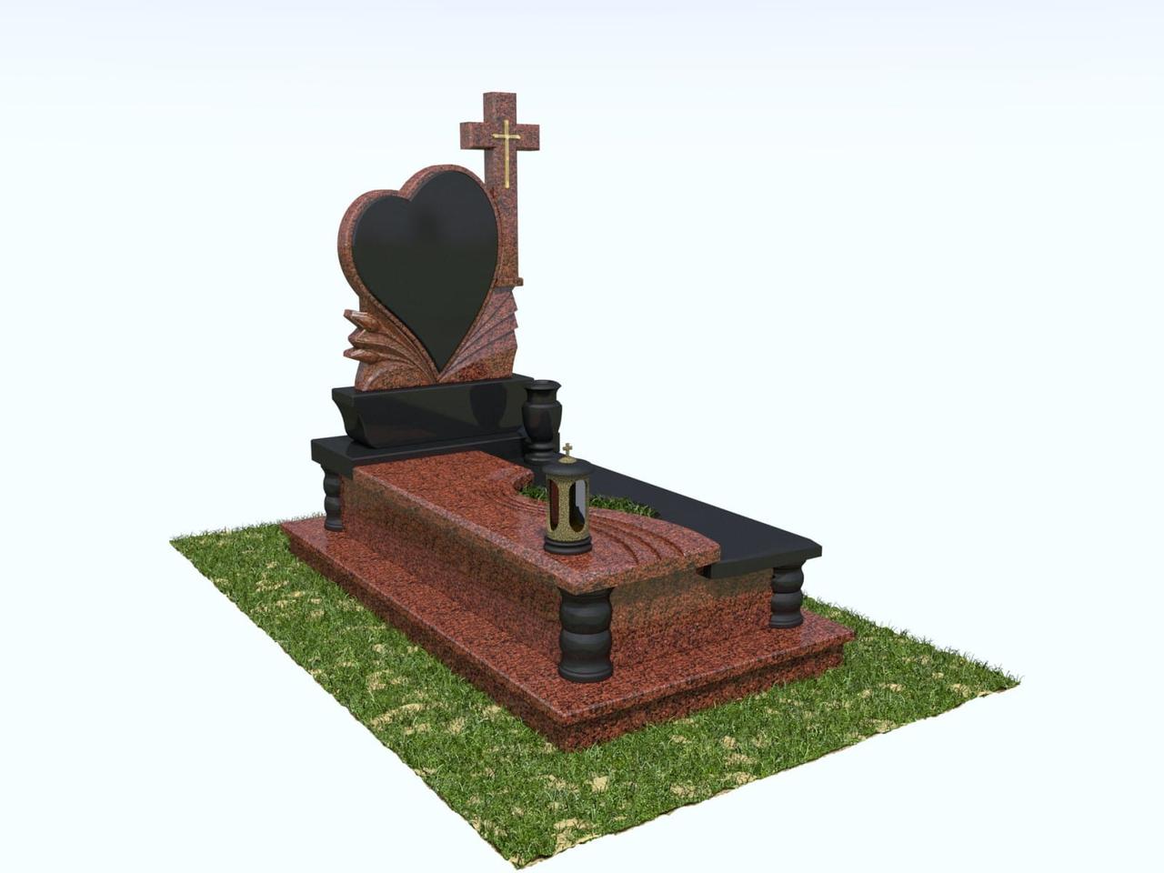 Памятник Одинарный "3D Модель С Крестом" - фото 2 - id-p2101768335