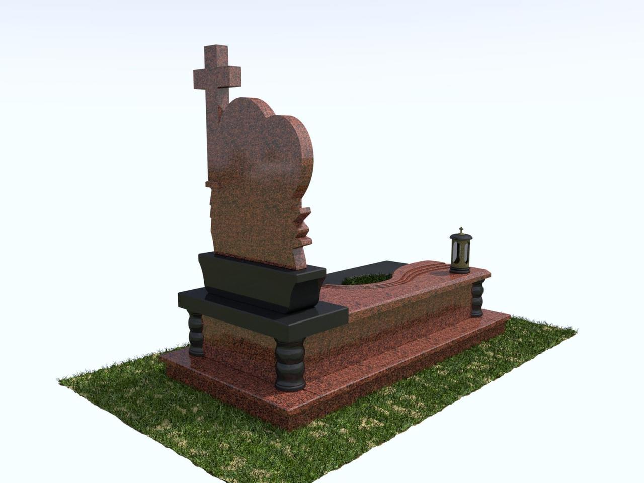 Памятник Одинарный "3D Модель С Крестом" - фото 3 - id-p2101768335