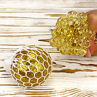 Іграшка антистрес Стресбол з блискітками 6х6 (золотий)