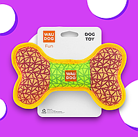 Игрушка для собак с пищалкой WAUDOG Fun, "Кость", Ш 20 см, Дл 12 см розовый