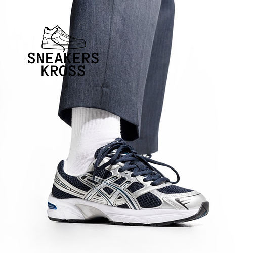 Женские кроссовки Asics Gel-1130 Silver Dark Blue, кроссовки Асикс Гель ...