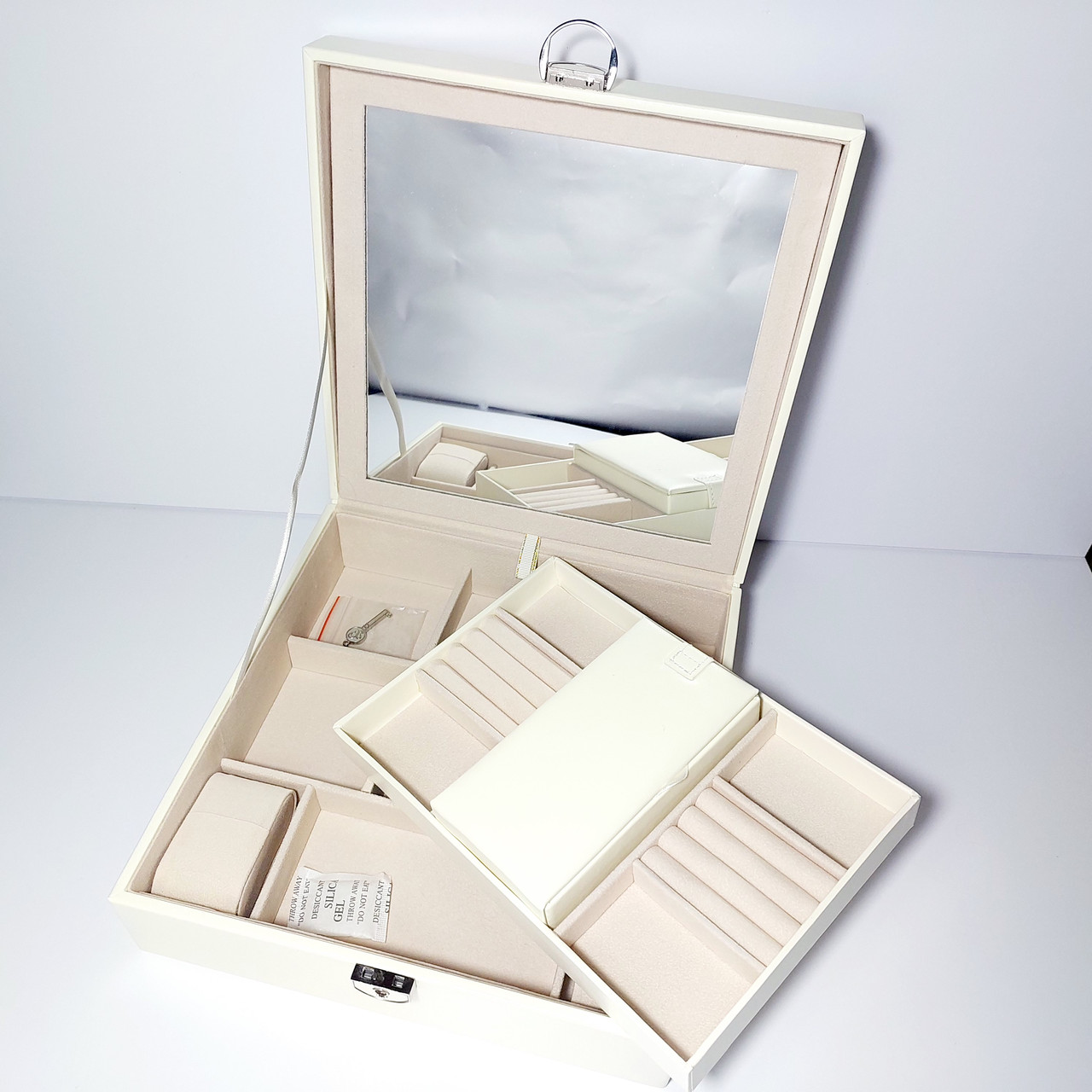 Скринька для прикрас шкірозамінник велика червона, фото 1