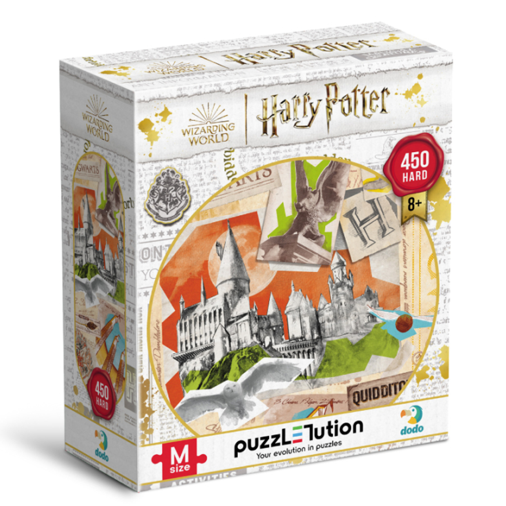Пазл "Hard-M Harry Potter. Школа Гоґвортс та поле для Квідичу", 450 елементів DoDo (4823115908667)