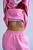 Рожевий жіночий крутий спортивний костюм-двійка з тринитки пеньє: Штани та Худі оверсайз з накатом Chicago, фото 9
