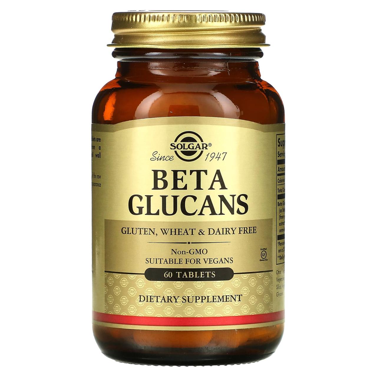 Бета глюкан, Beta Glucans, Solgar, 60 таблеток