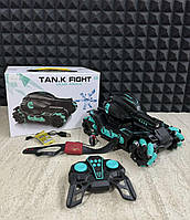 Радіокерований танк-іграшка, що стріляє орбізами Бірюзовий