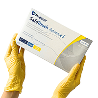 Нитриловые перчатки Medicom SafeTouch Advanced Yellow, M (7-8), желтые, 100 шт