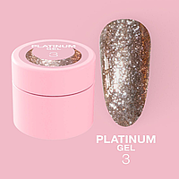 Блесточки для ногтей Platinum Gel №3 5ml