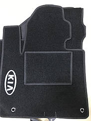 Ворсові Kia Cerato (КИА Черато (Церато) (2013-) (чорні) (StingrayUA) килимки текстильні в салон авто