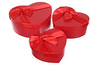 Подарочные коробки "Сердце" красные, 3 шт. (матрешка)