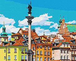Картина за номерами Замкова площа. Варшава, у термопакеті 40*50 см, ТМ Brushme, Україна