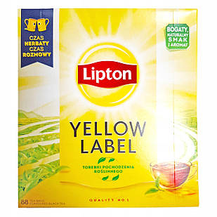 Чай чорний без добавок у пакетиках Lipton 88 пакетів (176 г) Польща