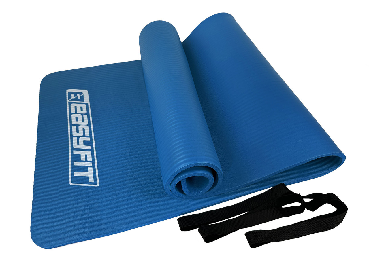 Хороший каучуковый коврик для йоги 10 мм, Нескользящий фитнес коврик, Коврик для занятия спортом Синий - фото 4 - id-p2101801273