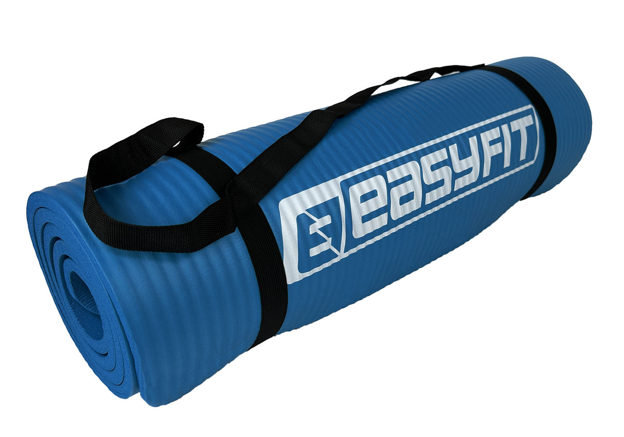 Хороший каучуковый коврик для йоги 10 мм, Нескользящий фитнес коврик, Коврик для занятия спортом Синий - фото 2 - id-p2101801273