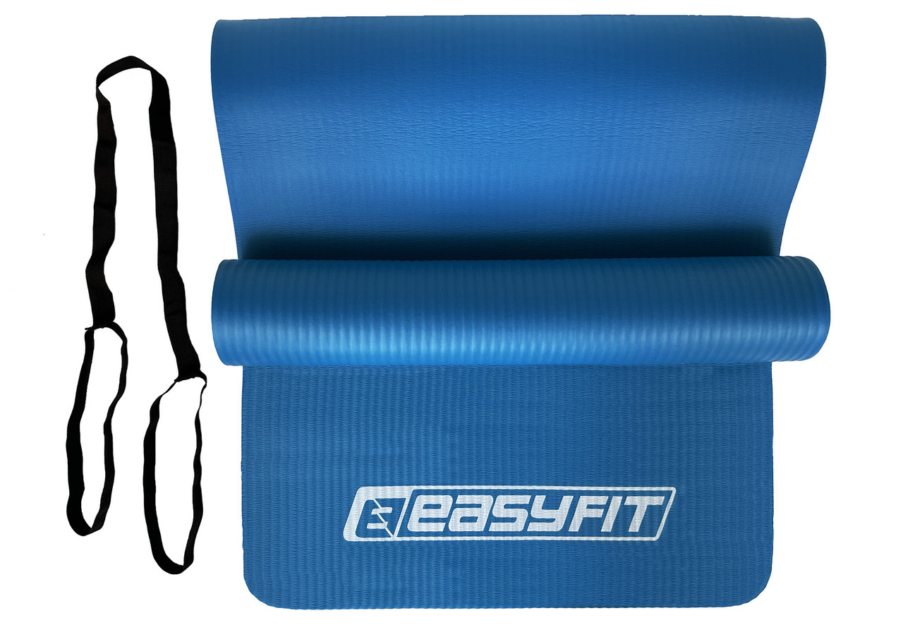 Хороший каучуковый коврик для йоги 10 мм, Нескользящий фитнес коврик, Коврик для занятия спортом Синий - фото 6 - id-p2101801273