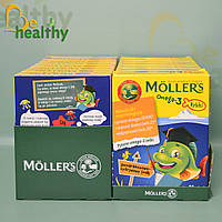 Желейные рыбки с цитрусовым вкусом "Omega 3+Вит Д3", Mollers Health care, 36 шт. (Моллерс)