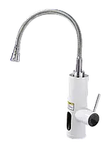 Проточный водонагреватель с гибким изливом для кухни с датчиком температуры. WEZER SDR-F06TP