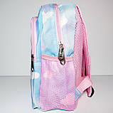 Рюкзак дитячий текстильний 3801 єдиноріг блакитний, фото 3