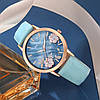 Жіночий модний комплект кварцовий наручний годинник та окуляри колір рожевий та блакитний, фото 4