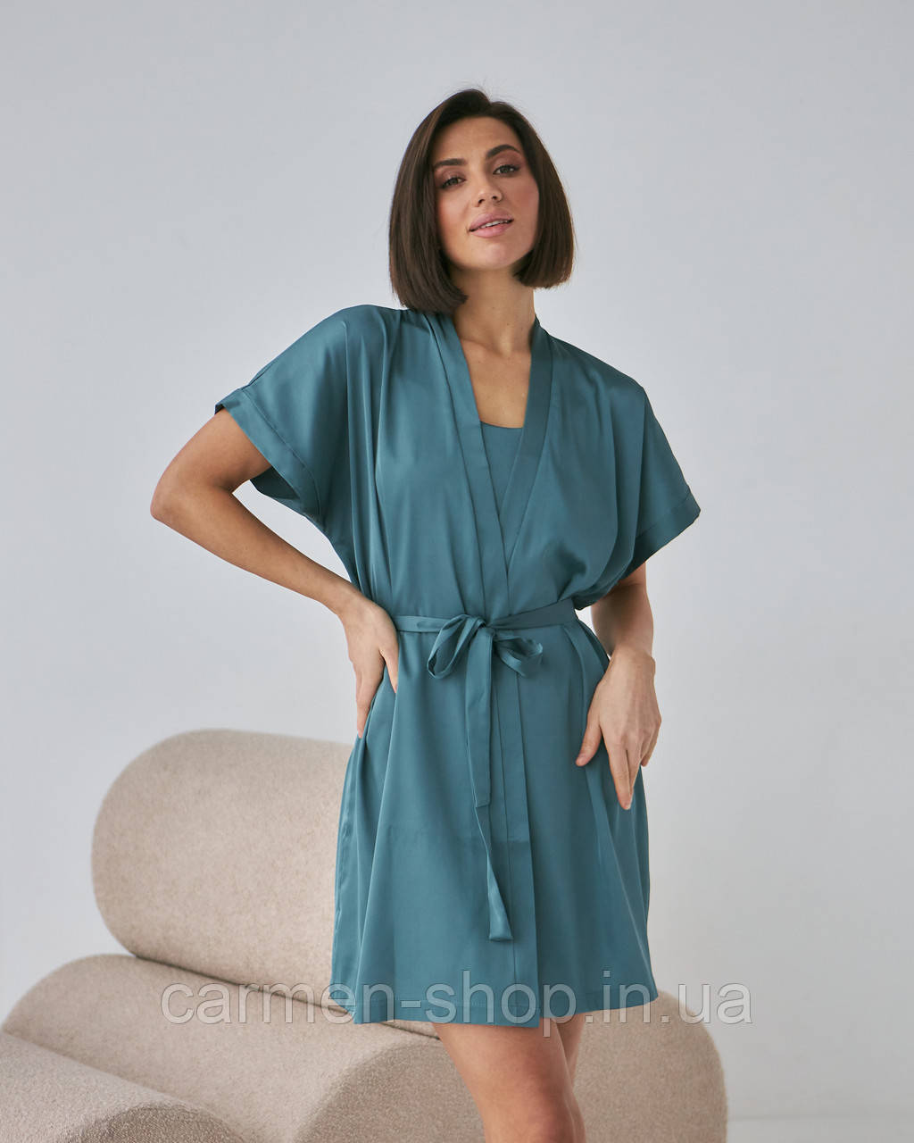 Жіночий халат з шовку армані 0242 Barwa garments