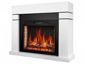 Декоративний електричний камін обігрівач, камінокомплект з порталом ArtiFlame Lindos AF28S білий, фото 3