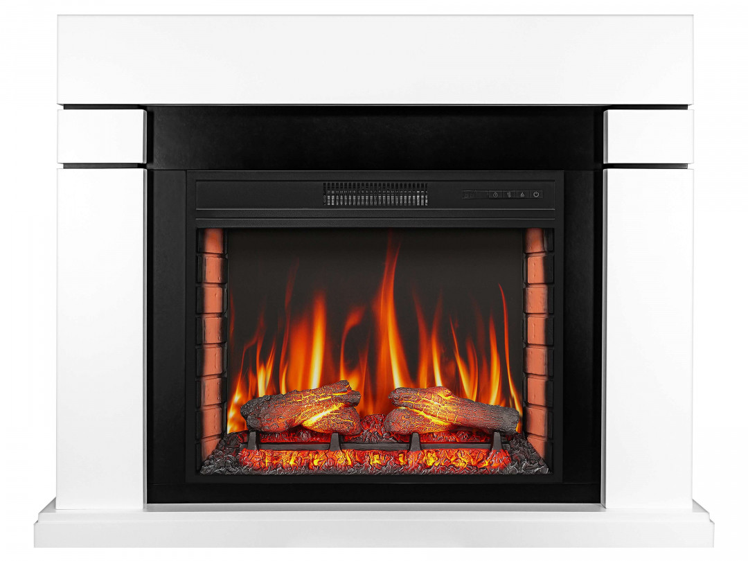 Декоративний електричний камін обігрівач, камінокомплект з порталом ArtiFlame Lindos AF28S білий