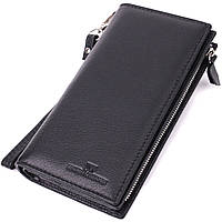 Вертикальный кошелек-клатч унисекс из натуральной кожи ST Leather Черный Shopen Вертикальний гаманець-клатч