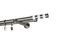 Карниз MStyle для штор металлический двухрядный Сталь Сигма труба гладкая 19/19 мм кронштейн цылиндр 200 см
