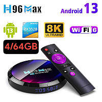 Smart H96 Max 4/64 RK3528 (Налаштована) Смарт-ТВ-приставка Smart TV Box (4/64 ГБ) Ultra HD